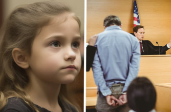 The Judge asks a little girl if her father is guilty – when she says this, they arrest her mother